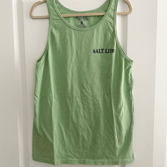 Salt Life Get Hooked Green Tank Top - Beach Vacation Fishing - Picture 5 of 16